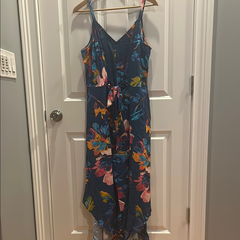 MSK Blue High Low Sundress with Spaghetti Straps